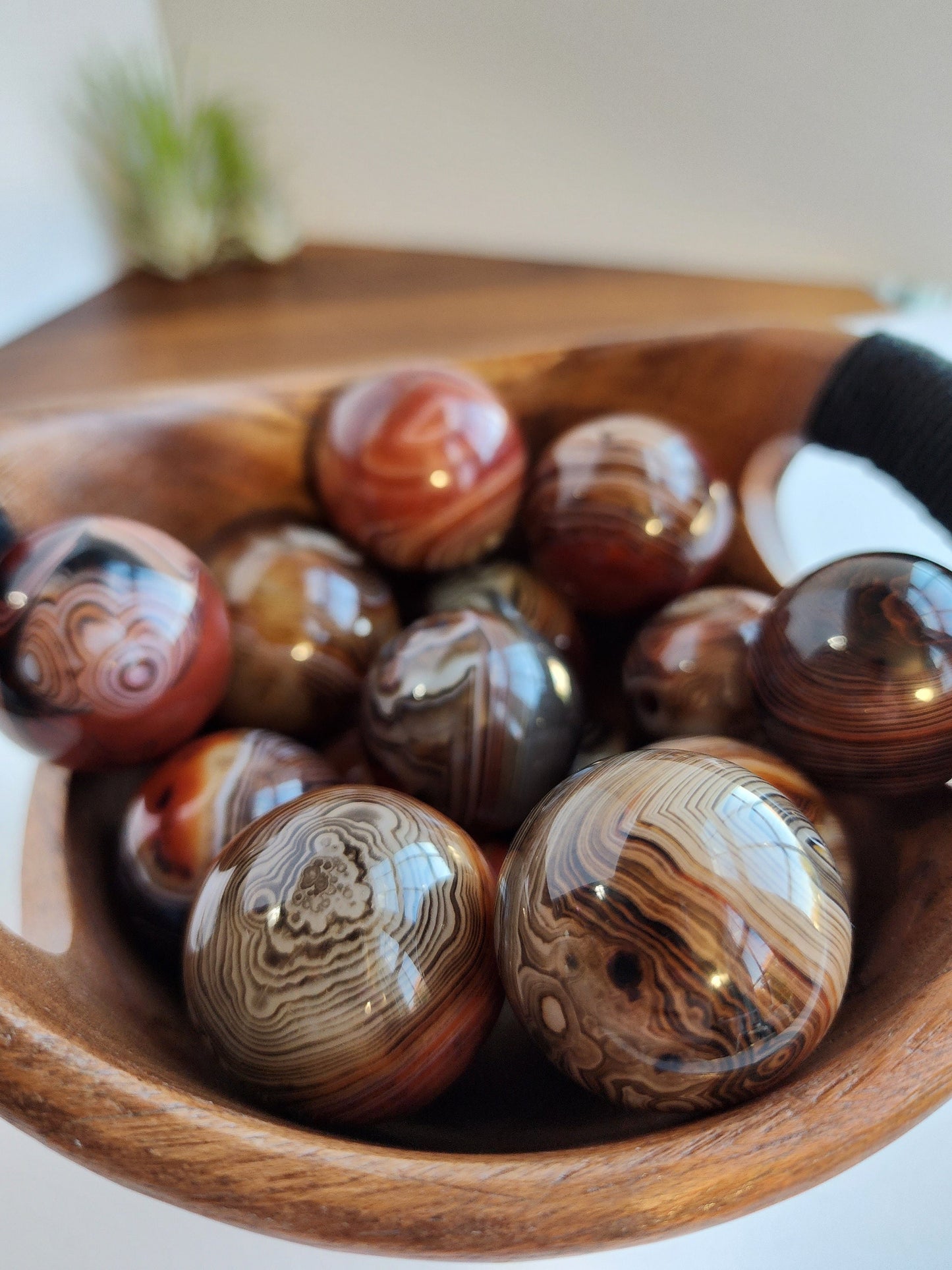 Sardonyx Crystal Sphere: Natural Red, Black & Tan Swirls