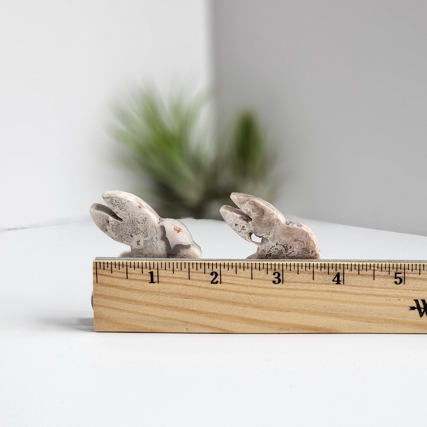 Crazy Lace Agate Bunny Carving: Easter Spring Decor