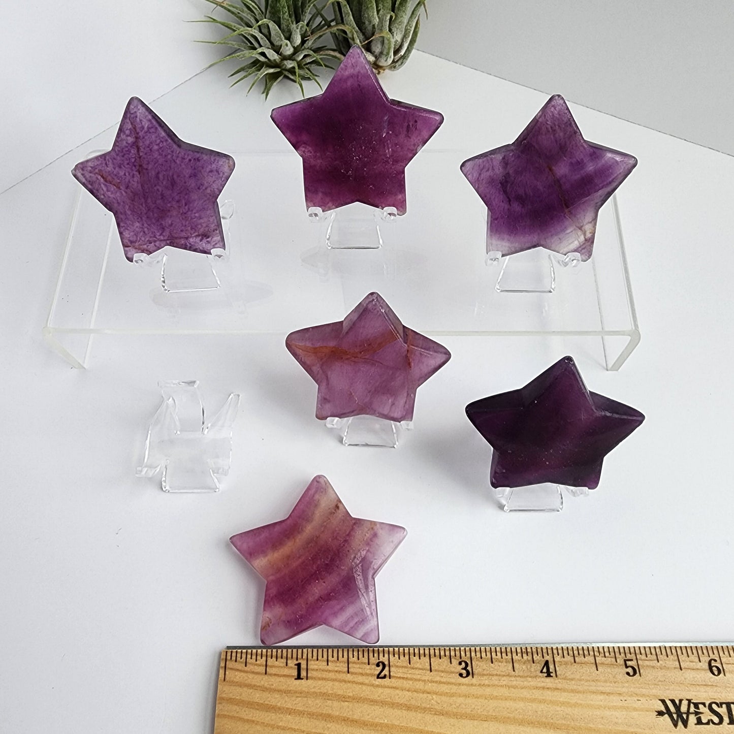 Fluorite Star Carving, Purple Color Hand-Carved Fluorite Stars, Medium Size. Intuitively Chosen for You!