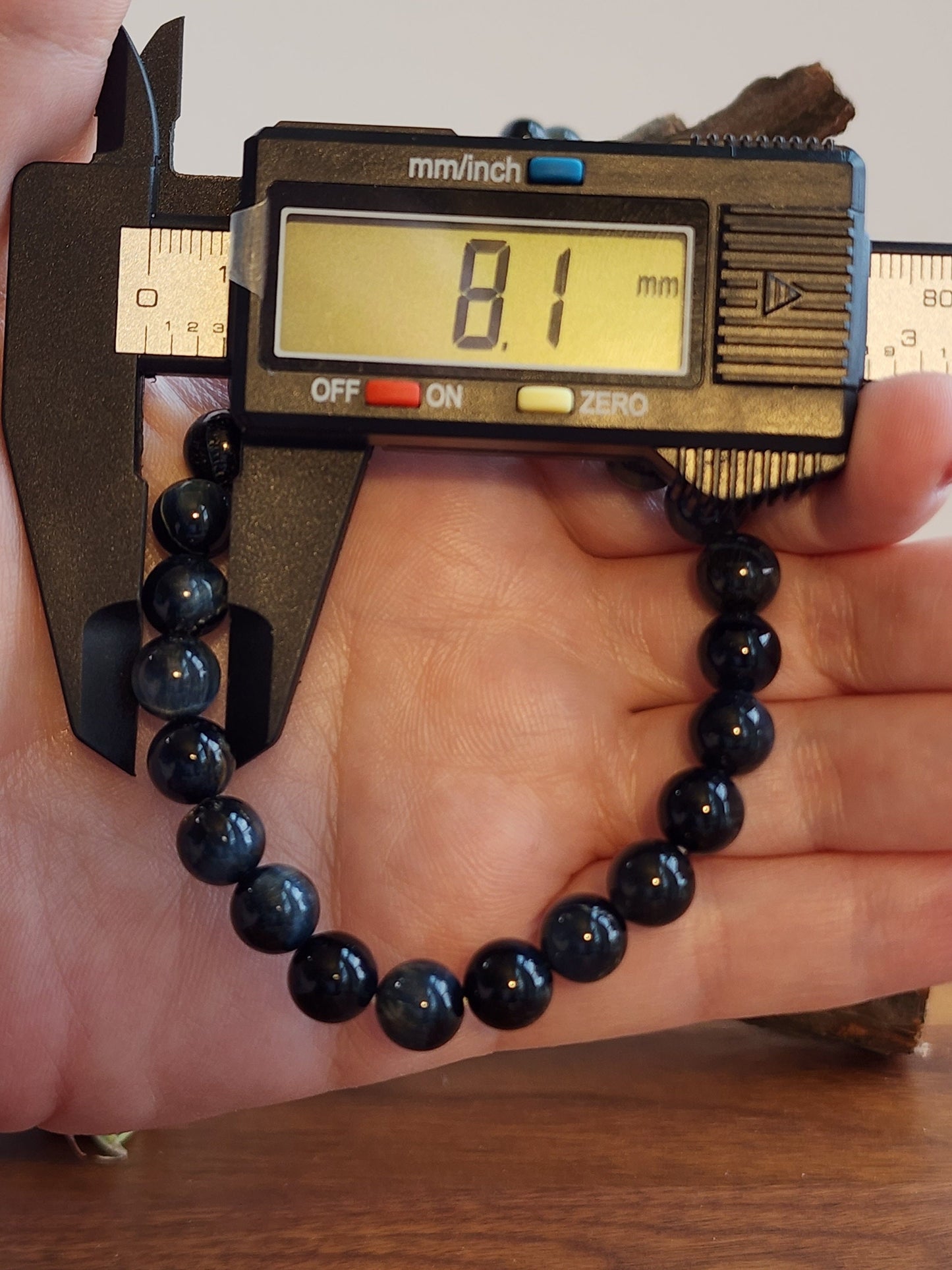 Blue Tiger's Eye Bracelet | Natural Tiger Eye Crystal with Blue Flash | 8MM Beads on Stretch Bracelet | Intuitively Chosen