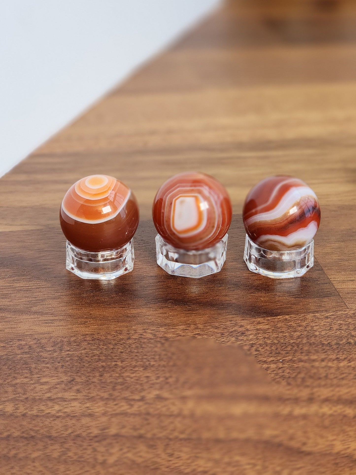 Carnelian Mini Sphere | 20mm | Banded Sardonyx Agate | Small Sphere Collections | Red Striped Crystal Balls | Christmas, Holiday, Yule Gift