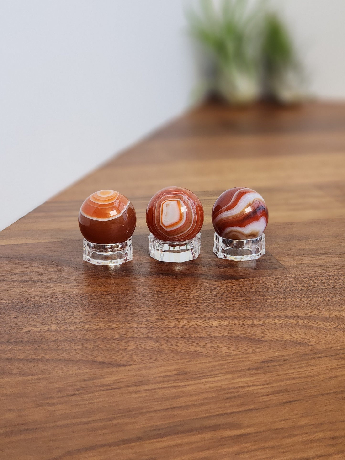 Carnelian Mini Sphere | 20mm | Banded Sardonyx Agate | Small Sphere Collections | Red Striped Crystal Balls | Christmas, Holiday, Yule Gift
