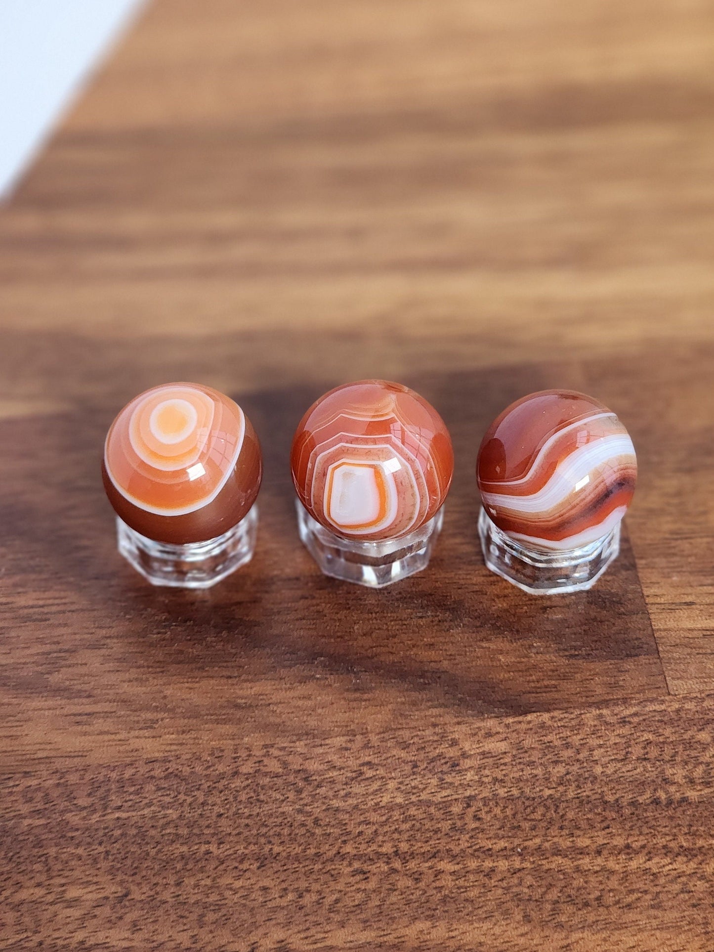 Carnelian Mini Sphere | 20mm | Banded Sardonyx Agate | Small Sphere Collections | Red Striped Crystal Balls | Christmas, Holiday, Yule Gift