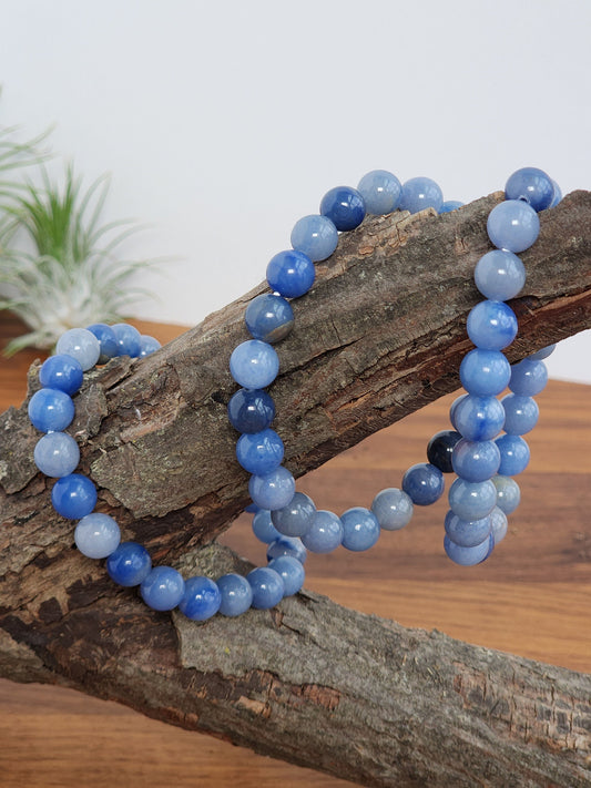 Blue Aventurine Crystal Bracelet: 8MM Gemstone Beads