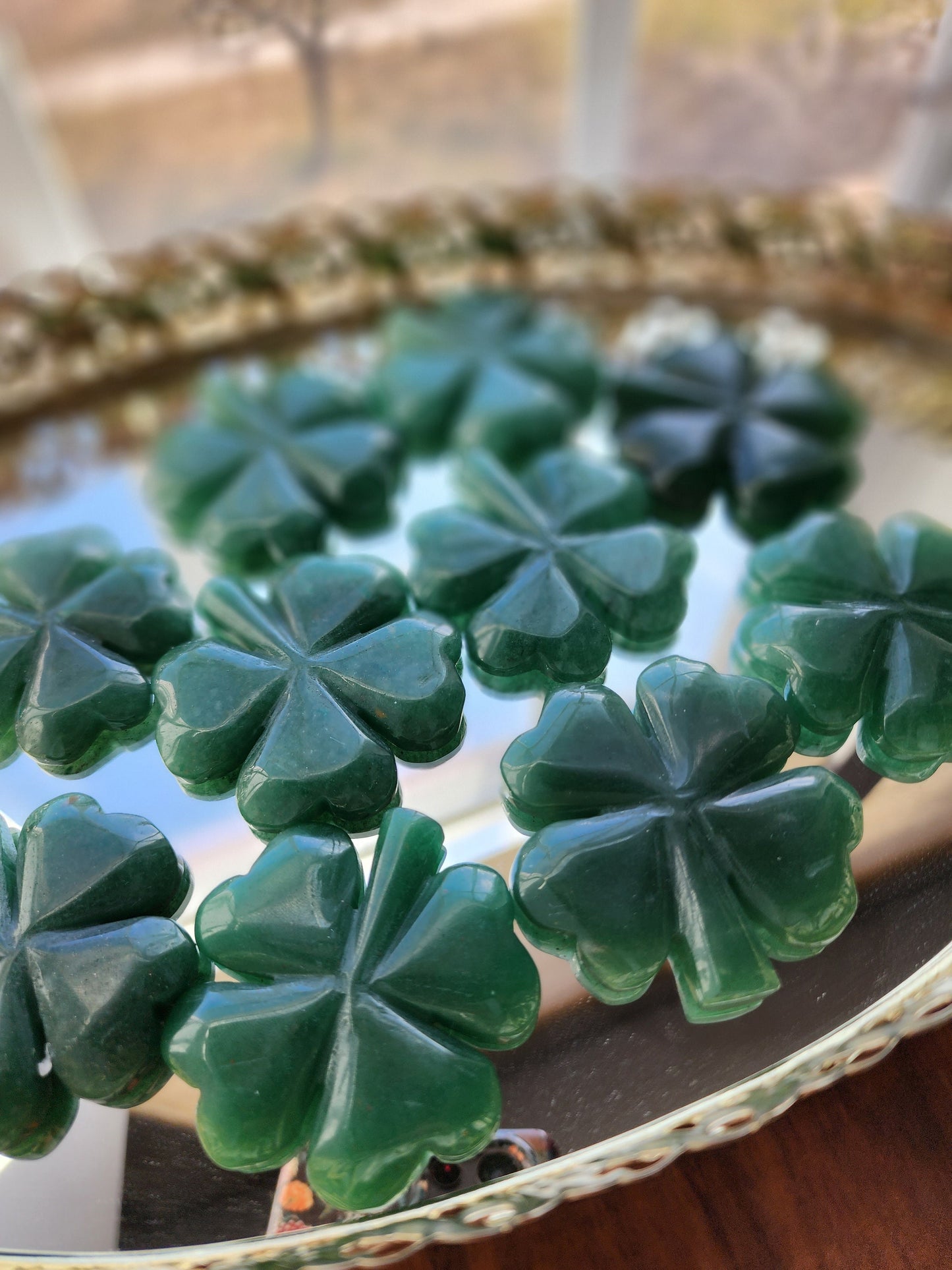 Crystal 4 Leaf Clover | Green Adventurine Shamrock | St Patrick's Day Decor | Lucky Girl Crystals | Intuitively Chosen