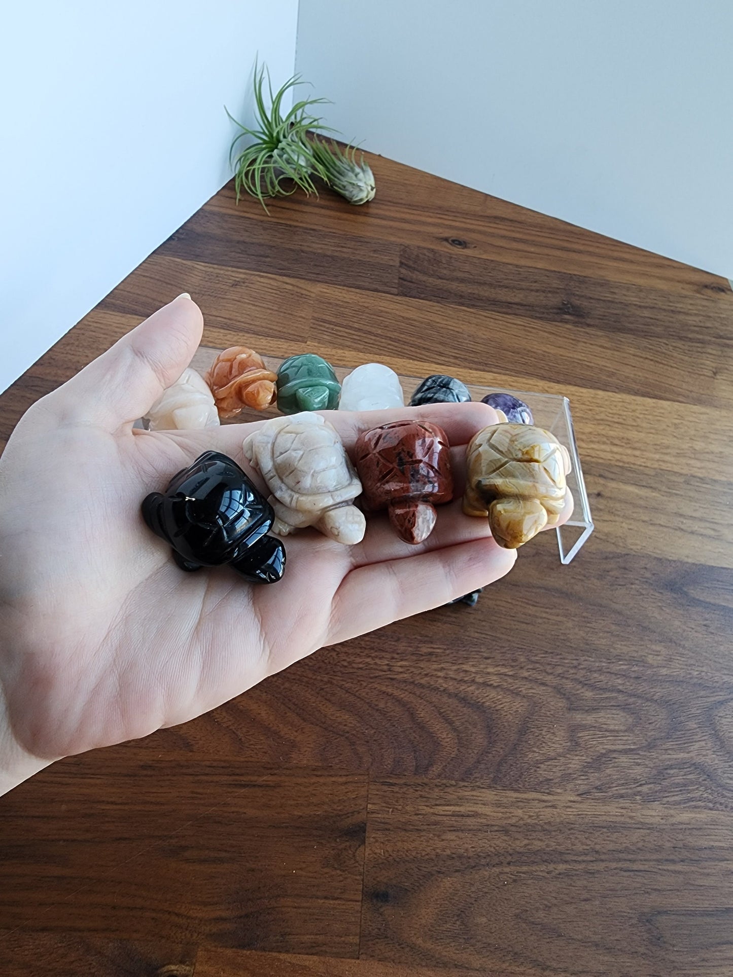 Mini Crystal Turtle Figurine - Natural Stone, Small Collectible