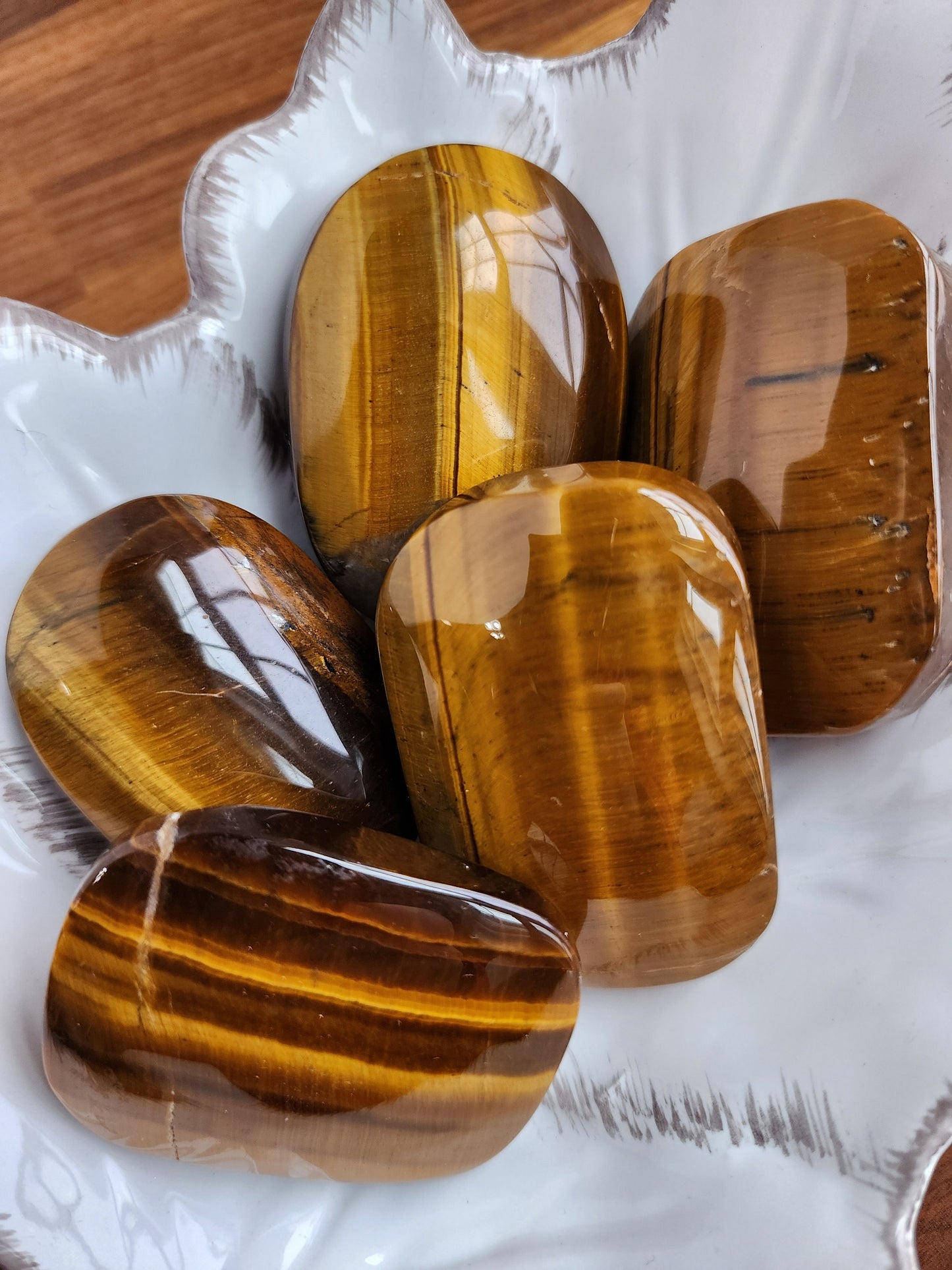 Large Tiger's Eye Palm Stones | Flashy Yellow Tiger Eye Palms | Unique Shape | Soap Palm | Intuitively Chosen