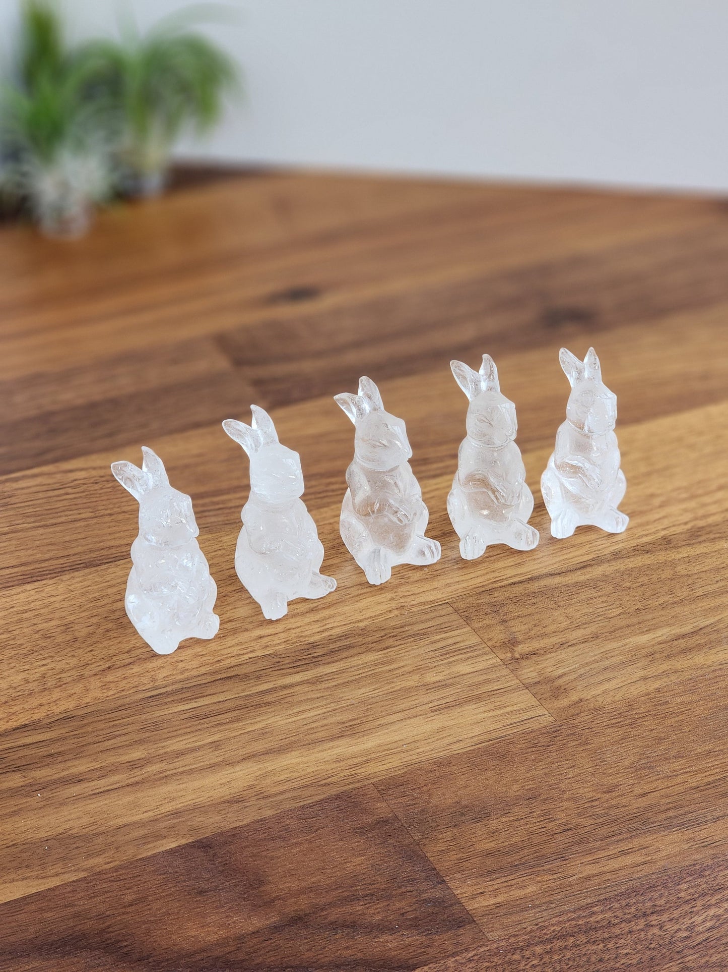 Clear Quartz Bunny Figurine, Standing Rabbit (Lucky Crystal)
