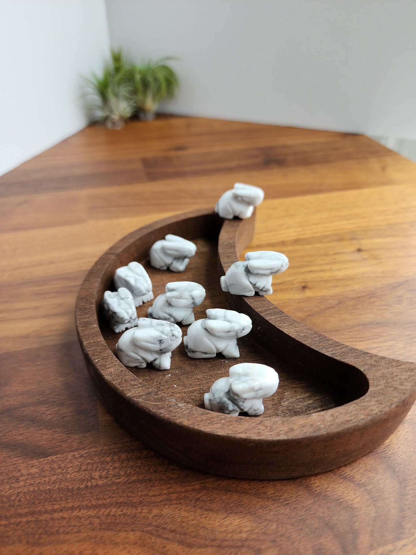 Mini Howlite Rabbits | Cute Crystal Bunny | White & Gray Howlite Hare | Extra Mini Crystal Zoo | Intuitively Chosen