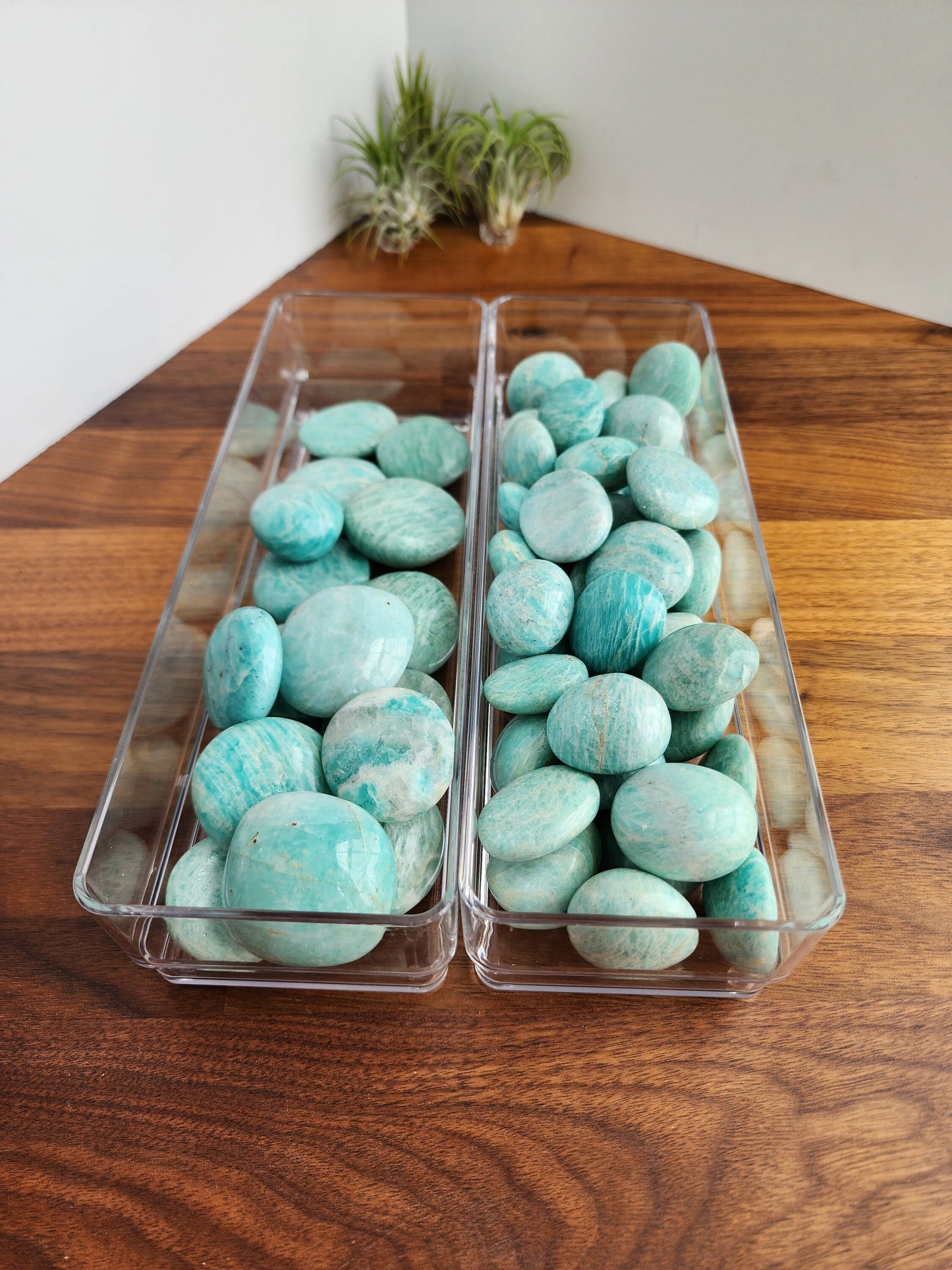 Amazonite Palm Stones | Mini Palms | Flashy Blue Green Microcline Feldspar | Intuitively Chosen