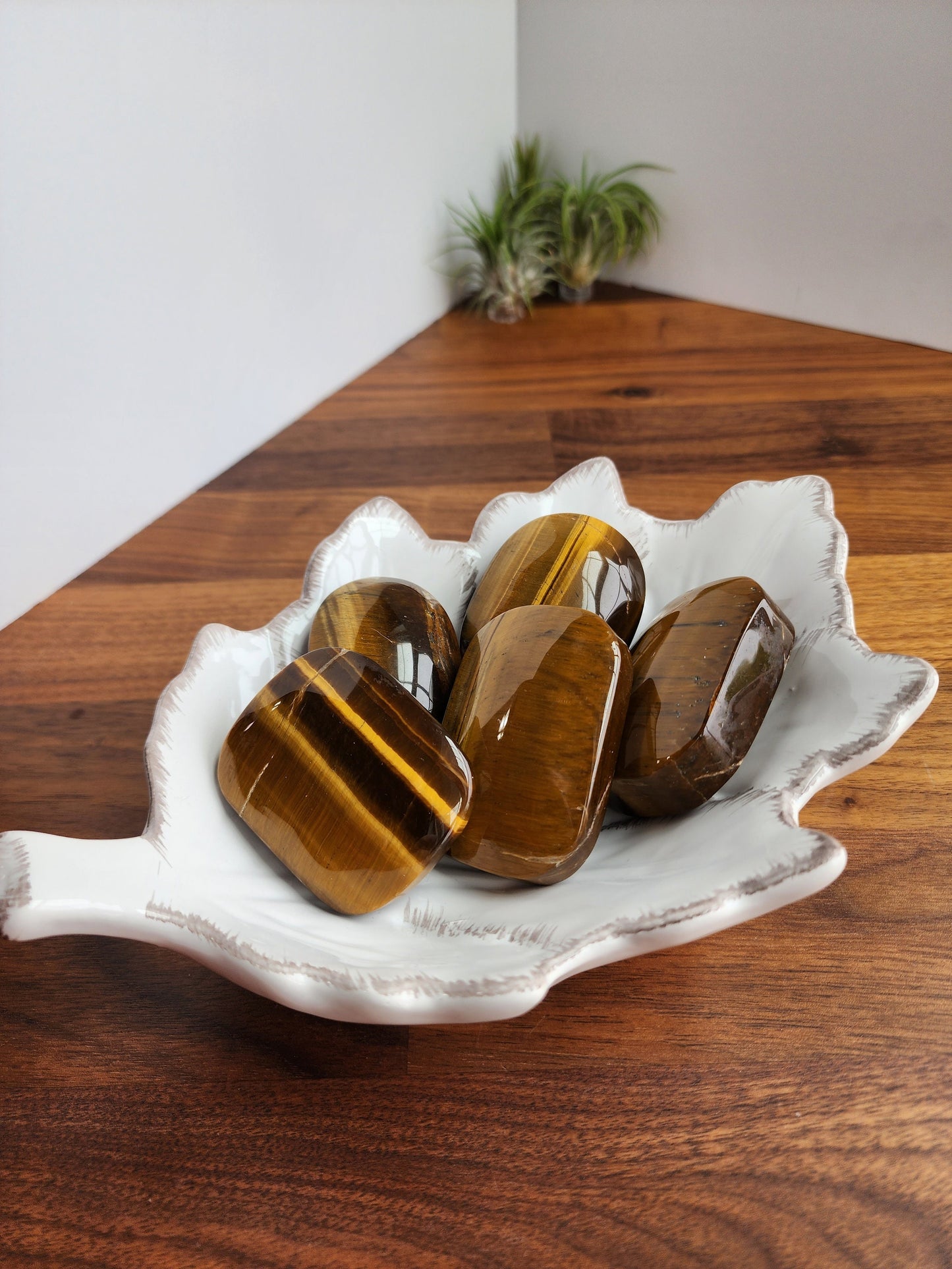 Yellow Tiger's Eye Palm Stone - Large Natural Pocket Crystal