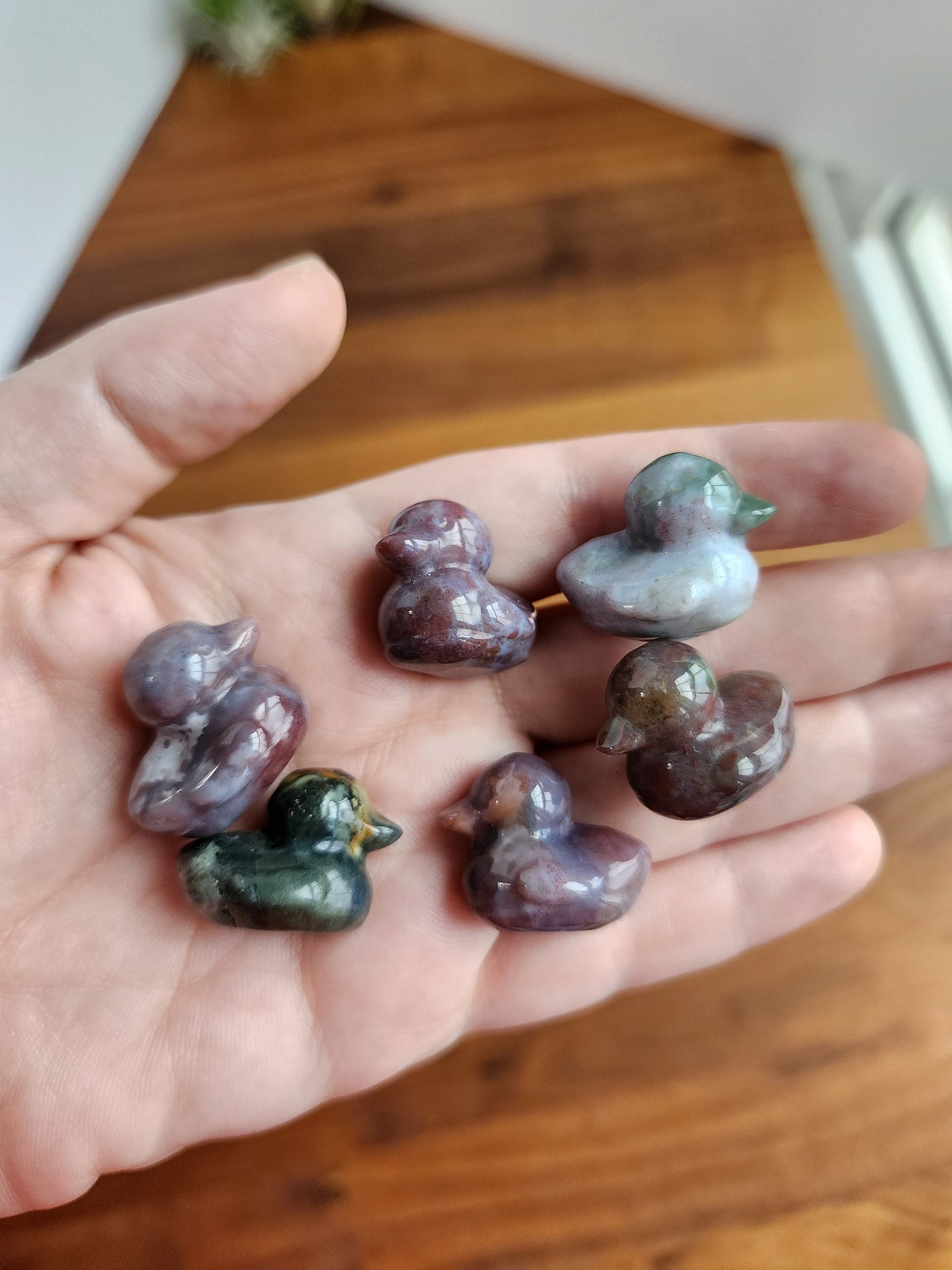 Mini Ocean Jasper Ducks | Cute Crystal Mallard | Purple & Green OJ Duckies | Extra Mini Crystal Zoo | Intuitively Chosen