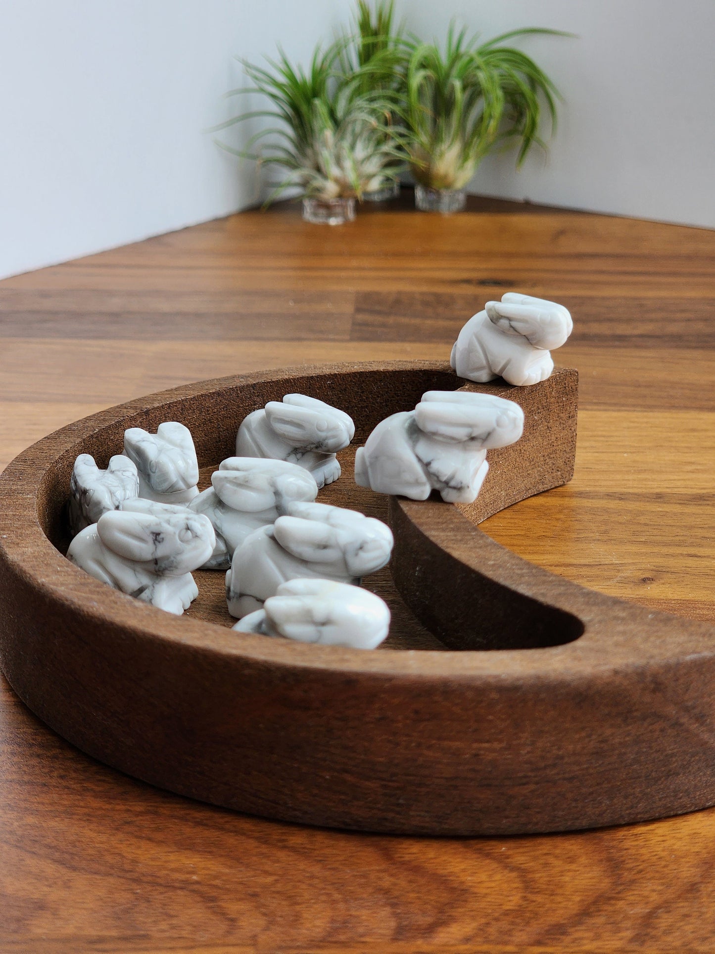 Mini Howlite Rabbits | Cute Crystal Bunny | White & Gray Howlite Hare | Extra Mini Crystal Zoo | Intuitively Chosen