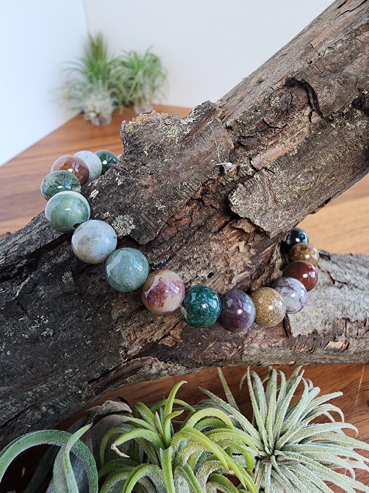 Indian Agate Bracelet | 8MM Crystal Beads in Purple, Green, Pink, Red, Lilac, Yellows, and Moss colors | Very Demure, Very Mindful
