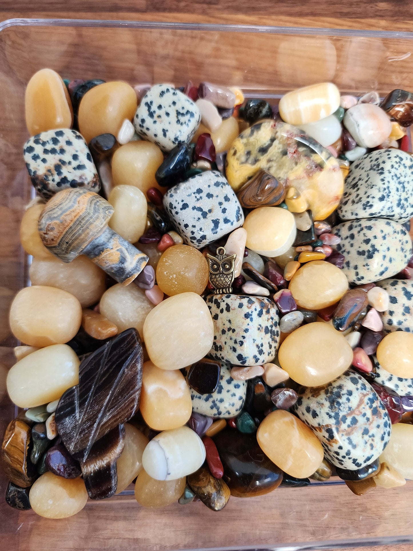 Crystal Confetti Mix: Dalmatian Jasper and Orange Calcite - Kid Friendly