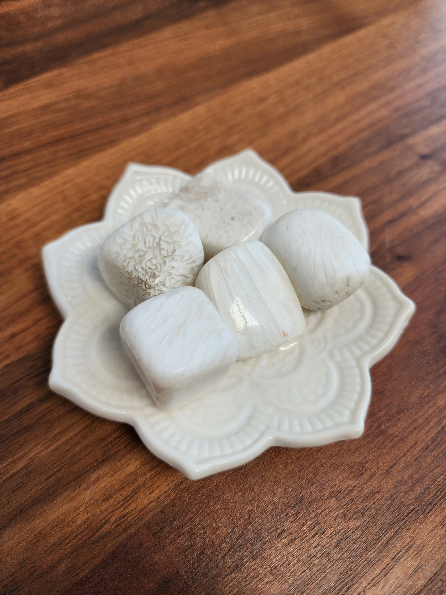 Medium Scolecite Tumble: White Zeolite Crystal, Mermaid Decor Add On