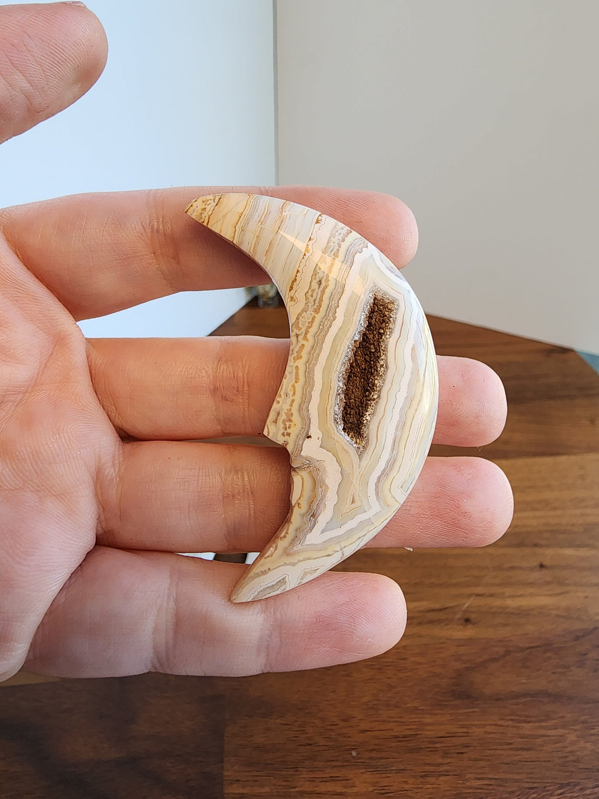 Crazy Lace Agate Moon Crystal: Choose Your Carved Crescent Moon