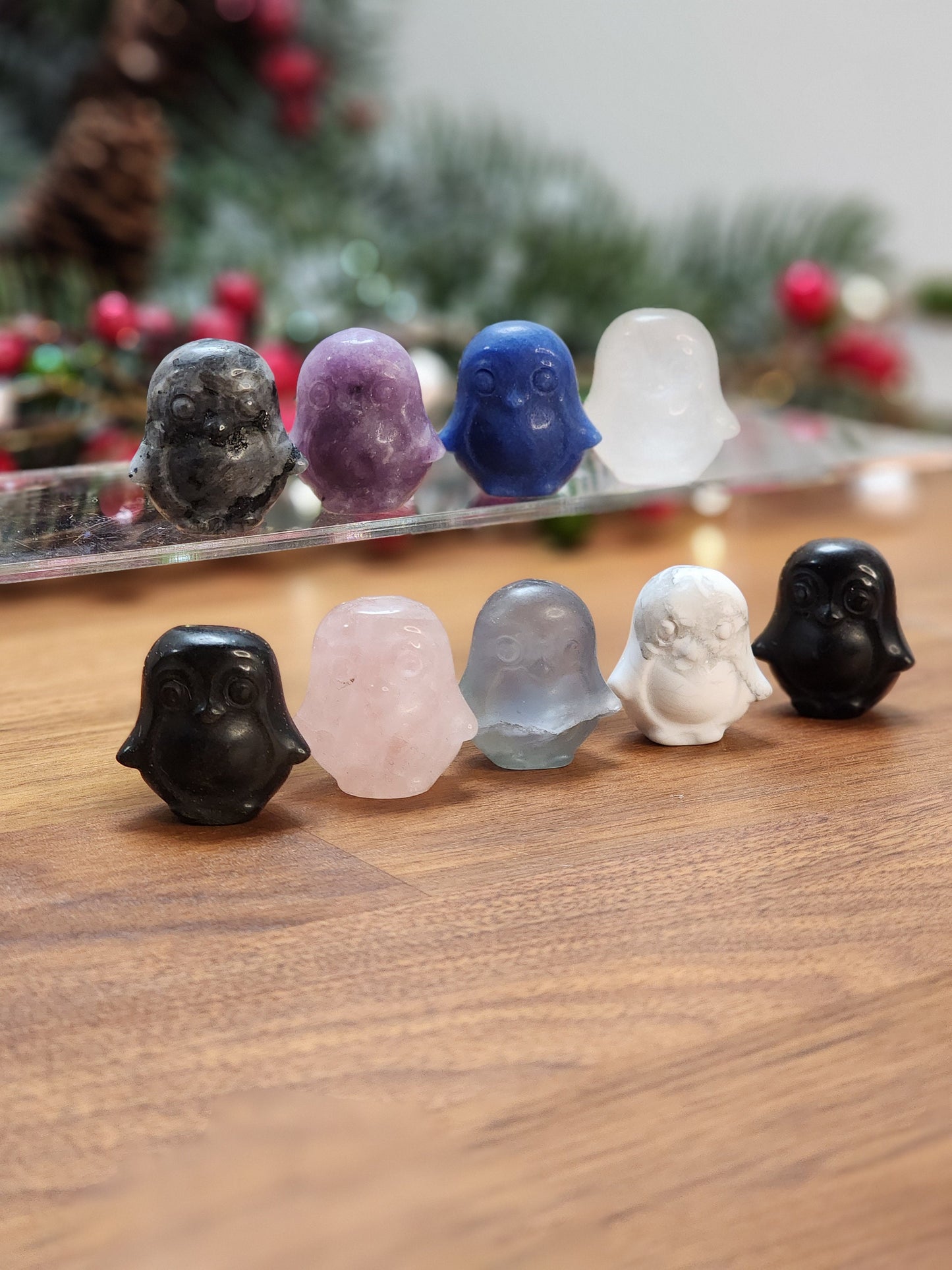 Crystal Penguins | Mini Crystals | Blue, Black, White, Pink, Rainbow | Intuitively Chosen