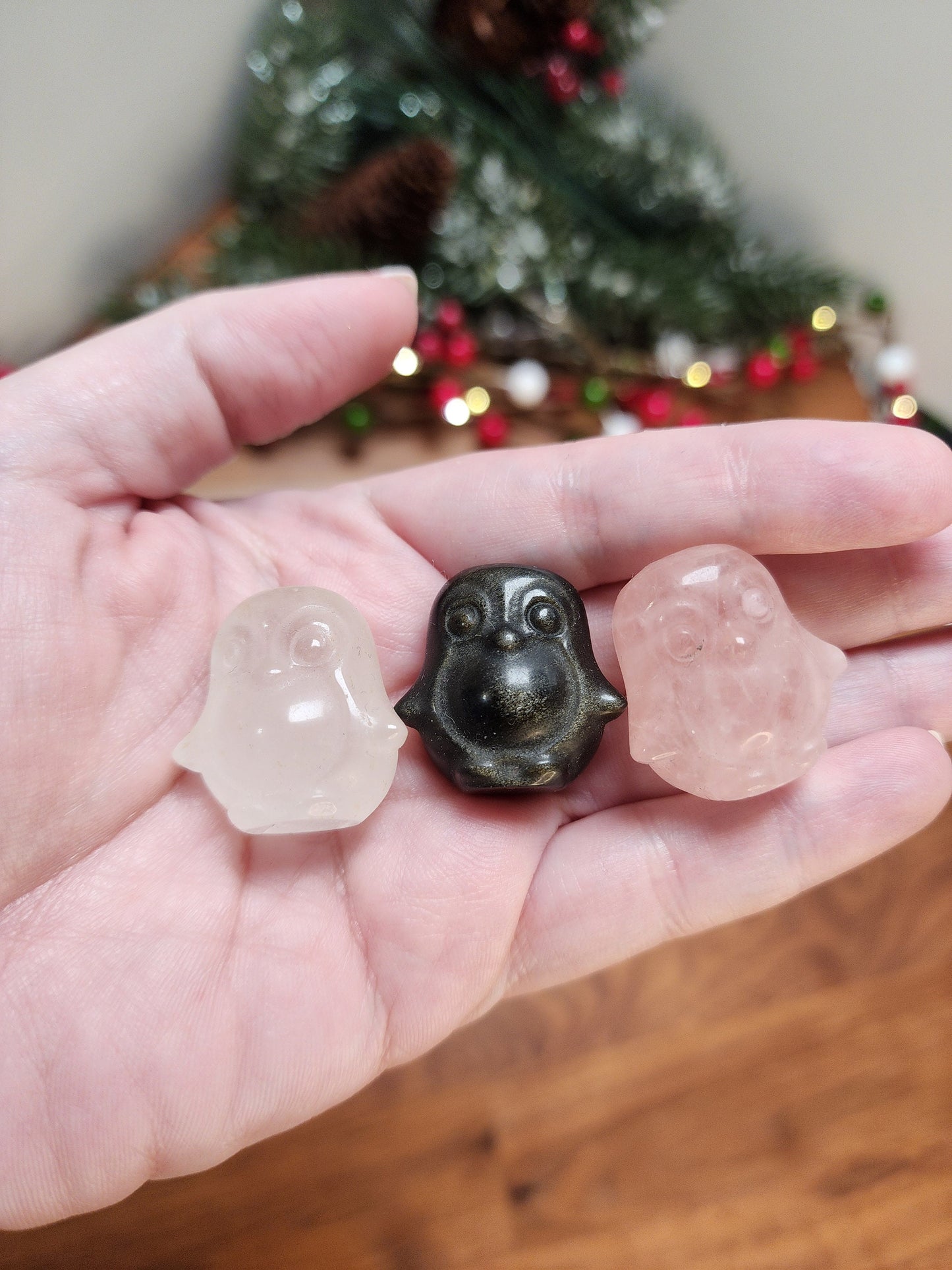 Crystal Penguins | Mini Crystals | Blue, Black, White, Pink, Rainbow | Intuitively Chosen