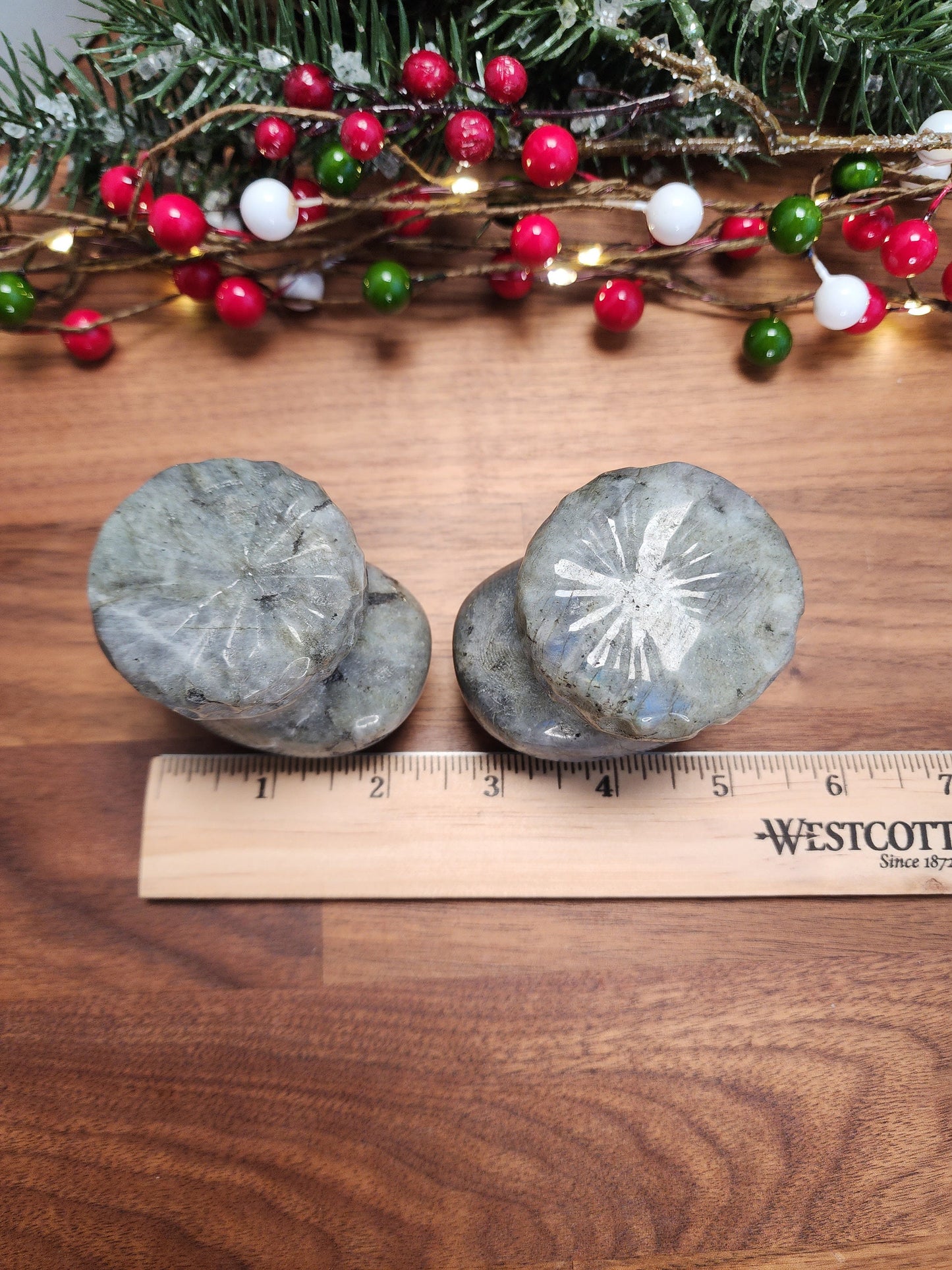 Labradorite Crystal Christmas Stocking: Flashy Rainbow Holiday Decor