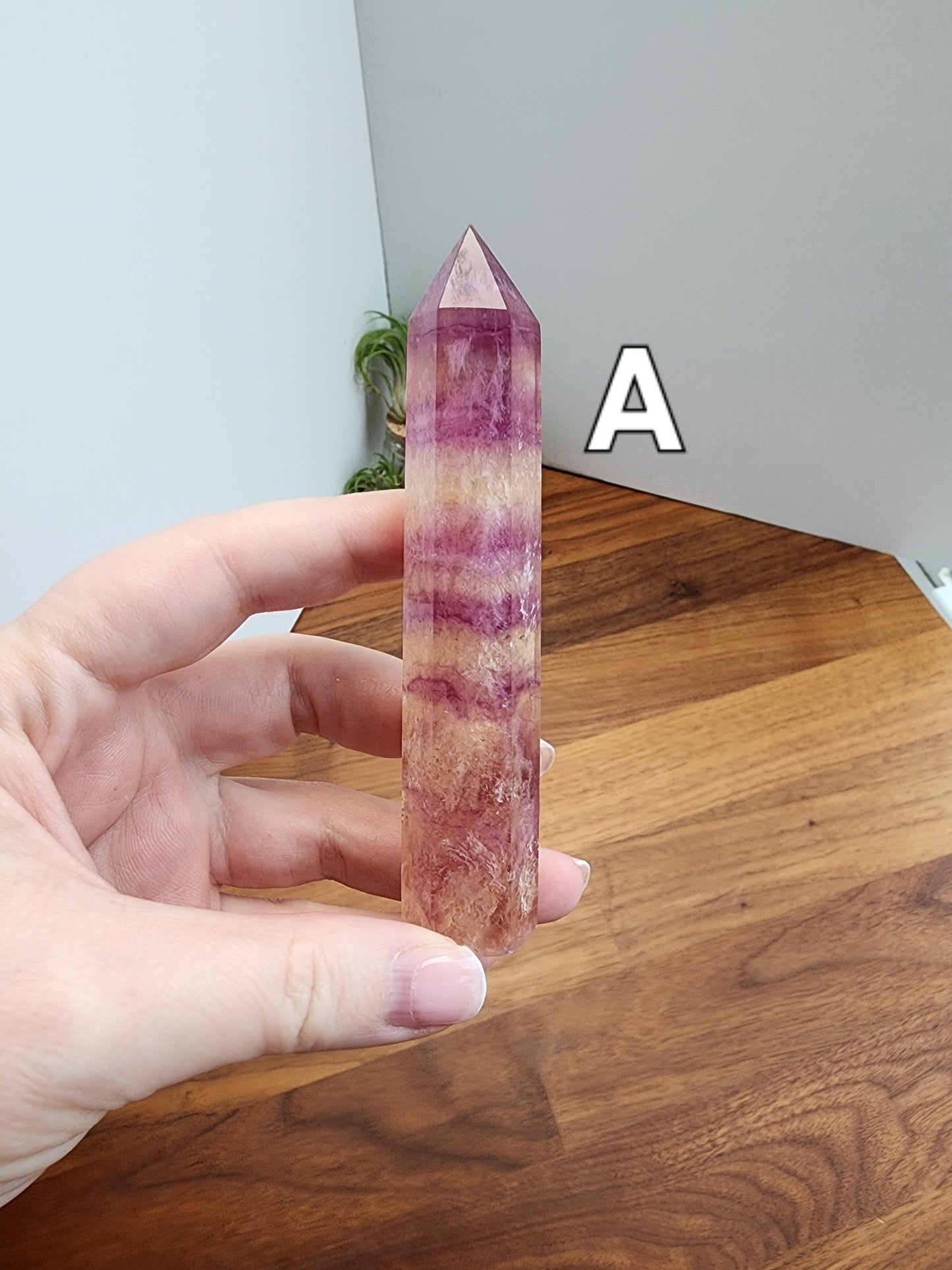 Rainbow Flourite Tower | Skinny Towers | Yellow, Purple Banded Points | Intuitively Chosen