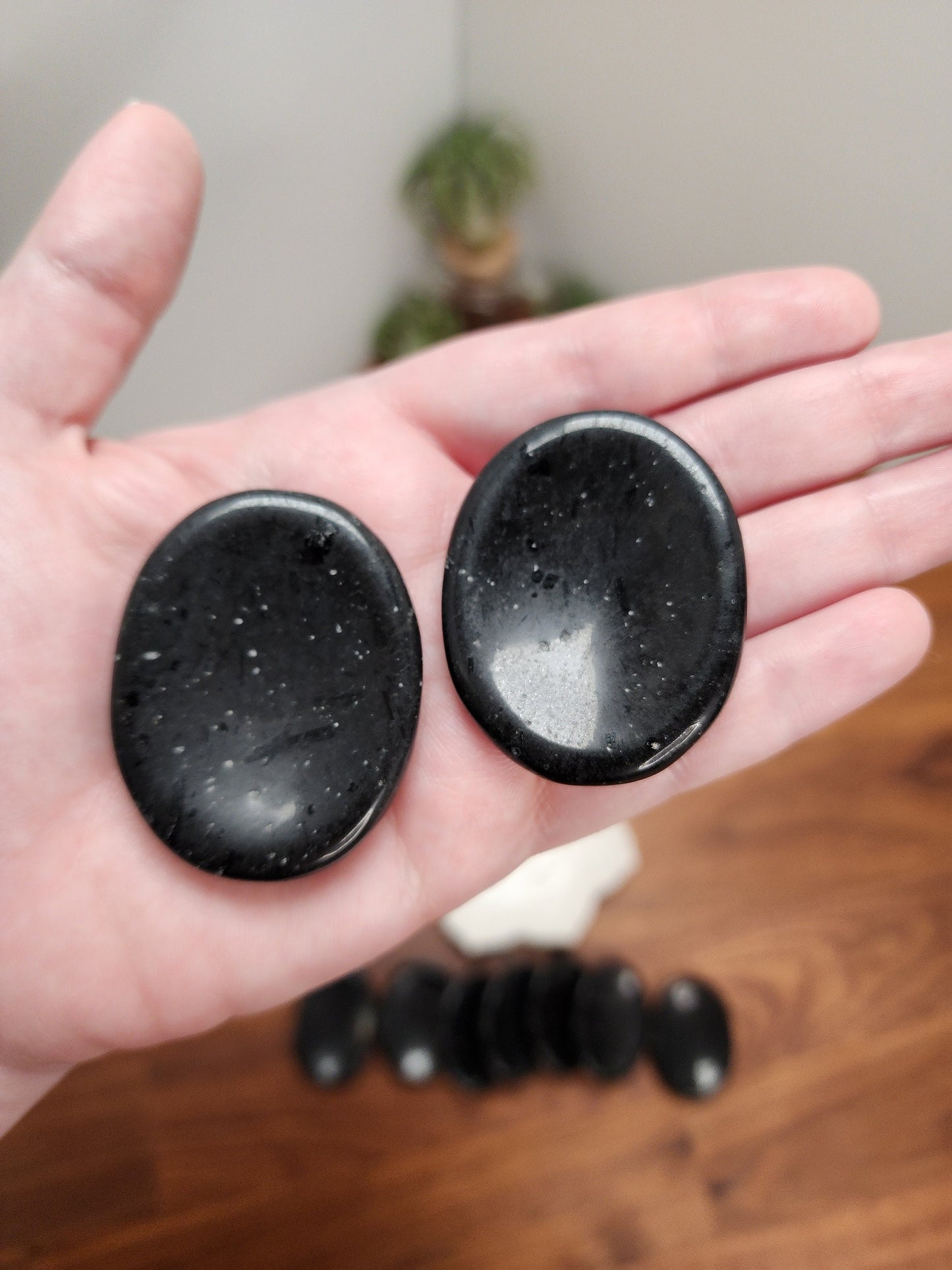 Black Tourmaline Worry Stone: Pocket Fidget Crystal for ADHD