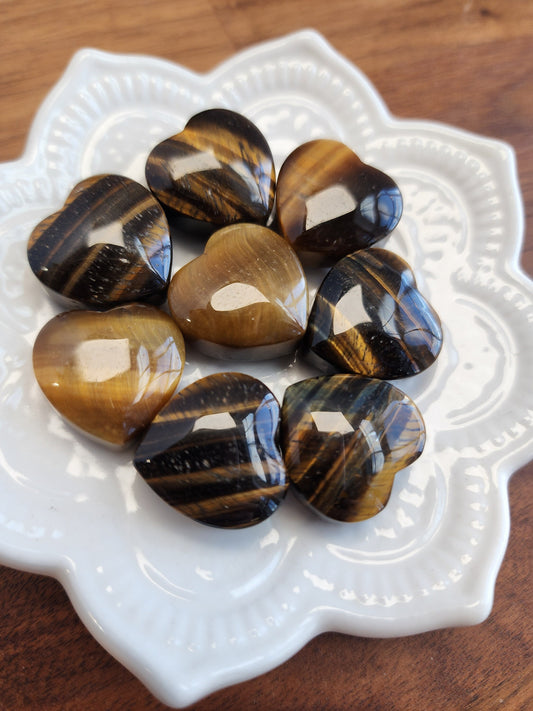 Yellow Tiger's Eye Heart Crystal - Chunky Mini Stone