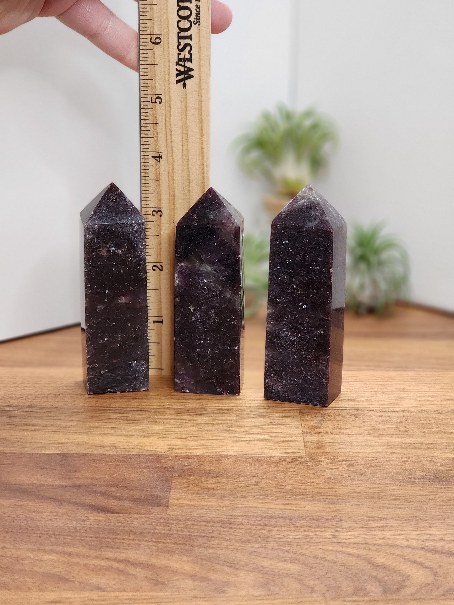 Unicorn Stone Tower, Lepidolite and Tourmaline (Single Purple Crystal Point)
