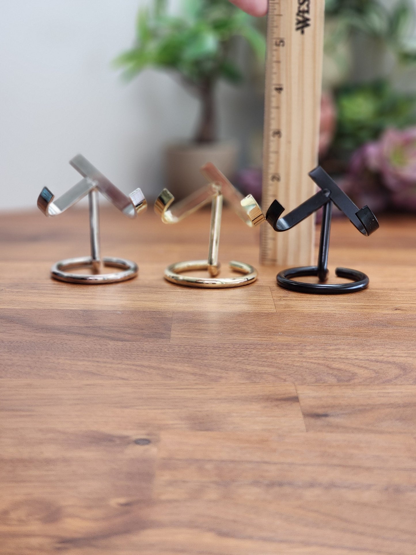 Crystal Heart Display Stand | Metal Specimen Holder | Silver, Gold or Black | Large, Medium & Standard Sizes Available | Intuitively Chosen