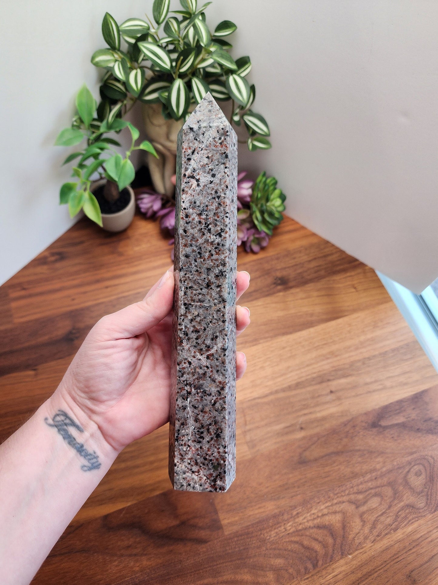 Super Cool Yooperlite Tower | UV Reactive Crystal Point | Bright Orange Fluorescent | Only 1 Available