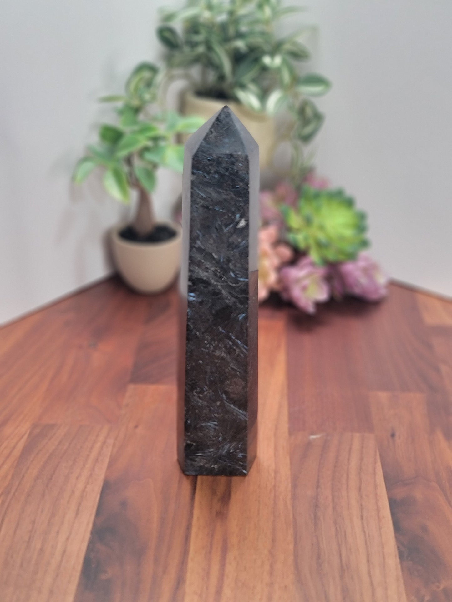 Fancy Fireworks Garnet Tower | 8.5 Inch | Blue Black and Gray Crystal Point | Only 1 Available | B
