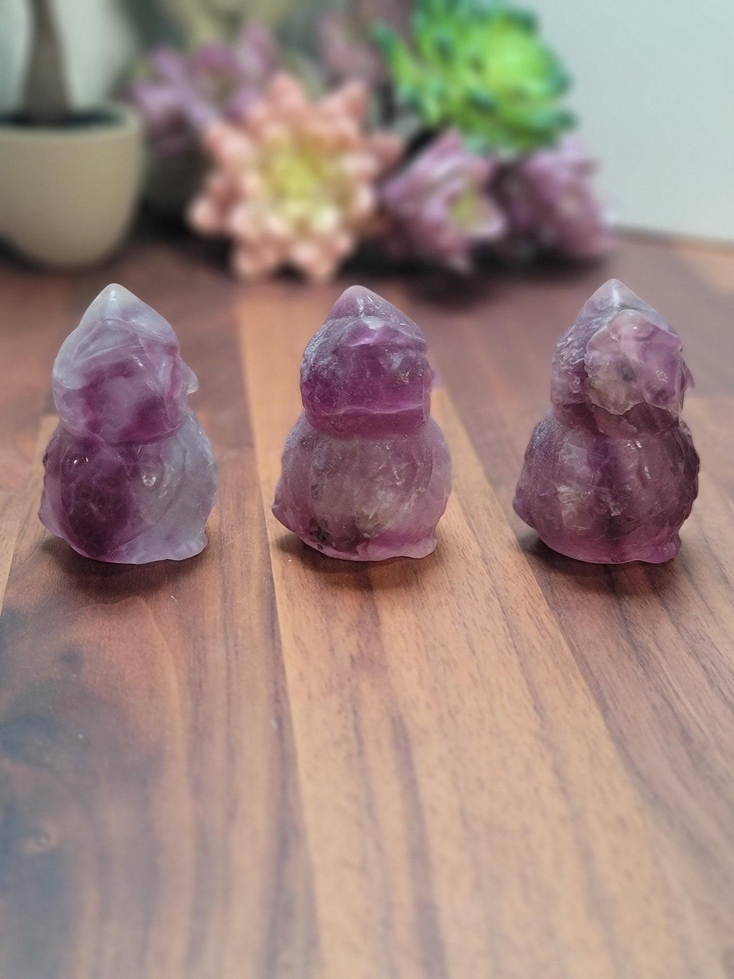 Purple Fluorite Owl Carving | Size | Rainbow Fluorite | Intuitively Chosen