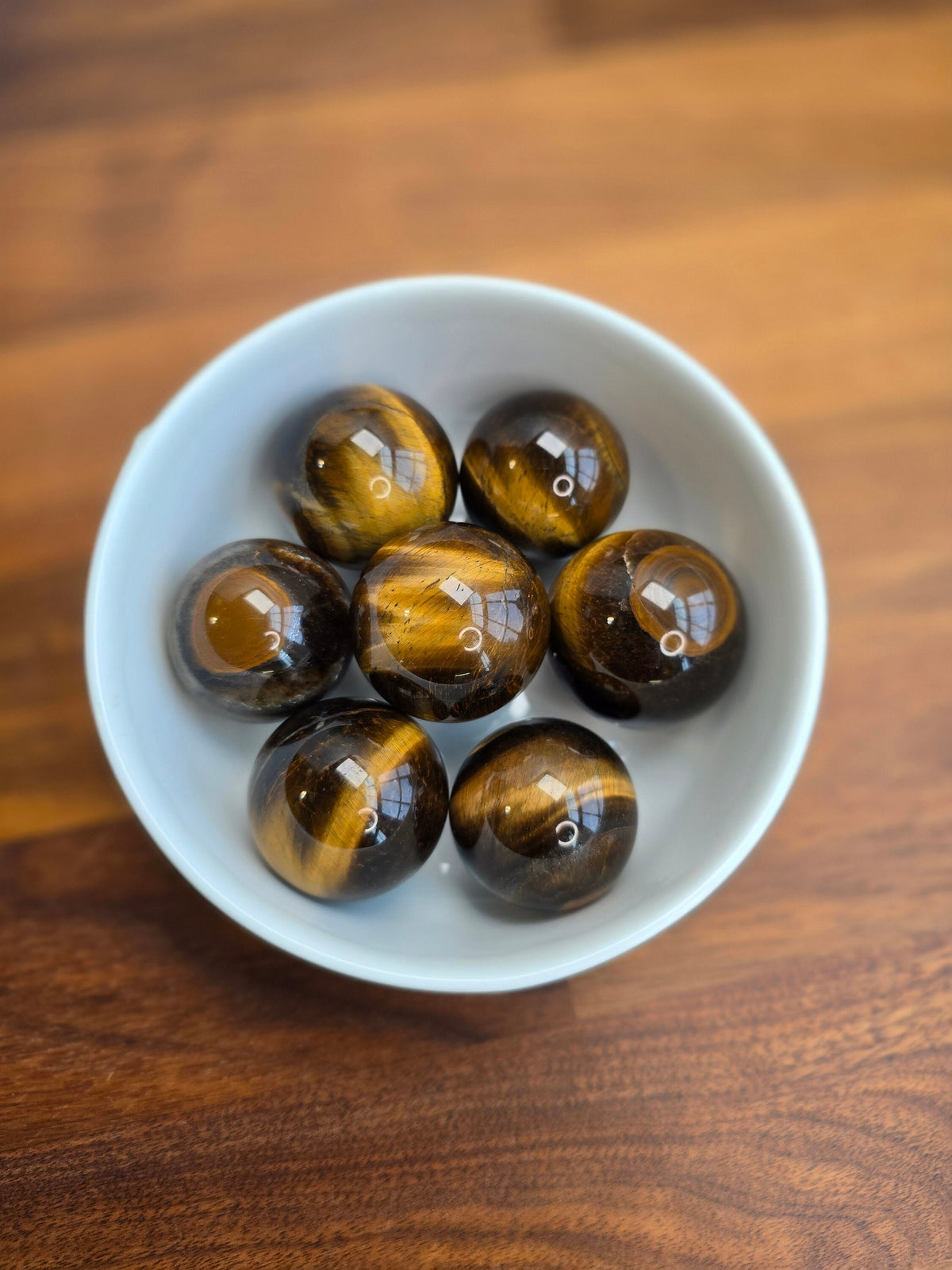 Yellow Tiger Eye Sphere - Flashy Gold Crystal Orb, 35mm
