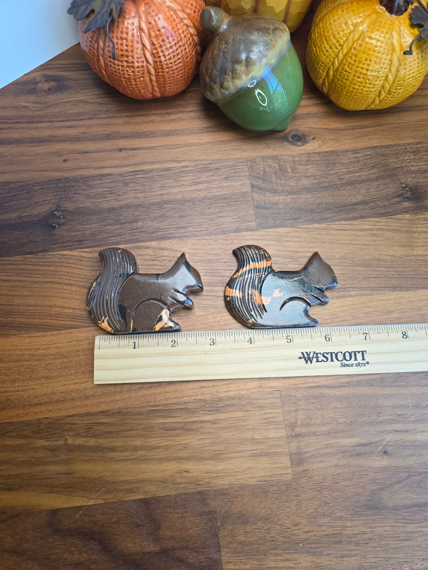 Brown Jasper Crystal Squirrel: Autumn Fall Decor (3 Inch)