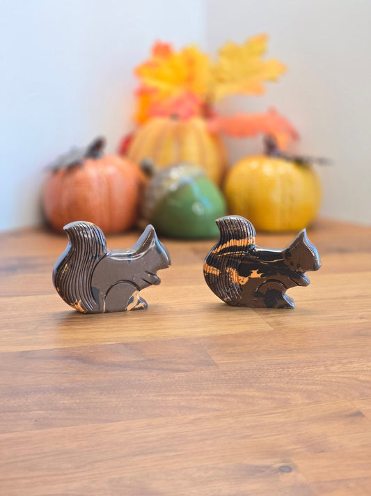 Brown Jasper Crystal Squirrel: Autumn Fall Decor (3 Inch)