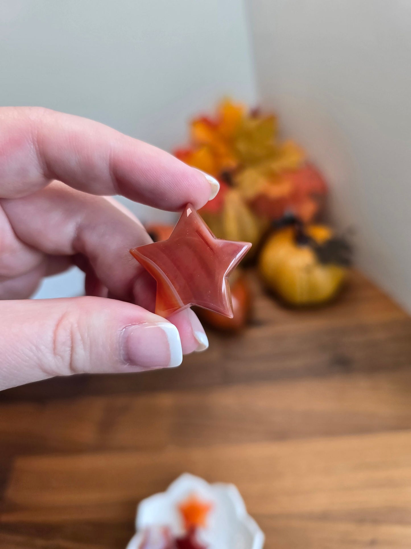 Carnelian Crystal Star | 1.2" | Crystal Confetti Add On | Red, Yellow and Orange Agate | Fall & Autumn Crystals | Some like Banded Sardonyx