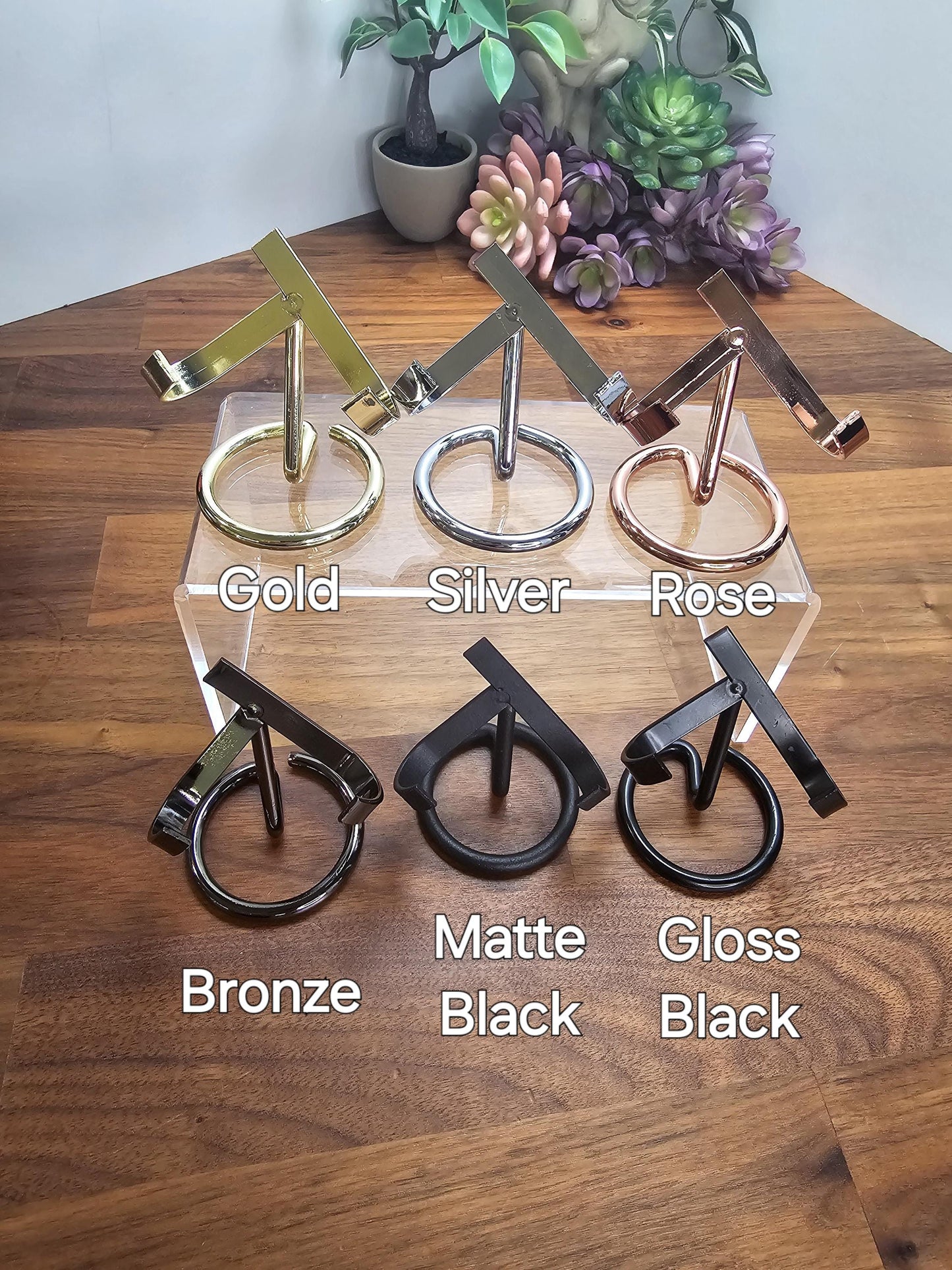 Crystal Heart Display Stand | Metal Specimen Holder | Silver, Gold or Black | Large, Medium & Standard Sizes Available | Intuitively Chosen