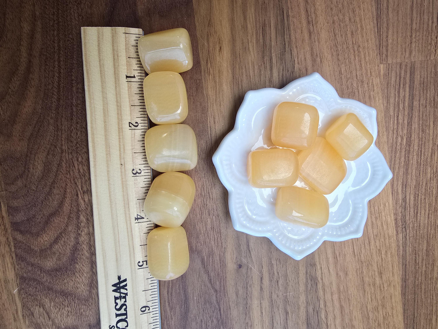 Mango Calcite Crystal Tumble | Pretty orange & yellow color with beautiful patterns and zig zag banding | Intuitively Chosen