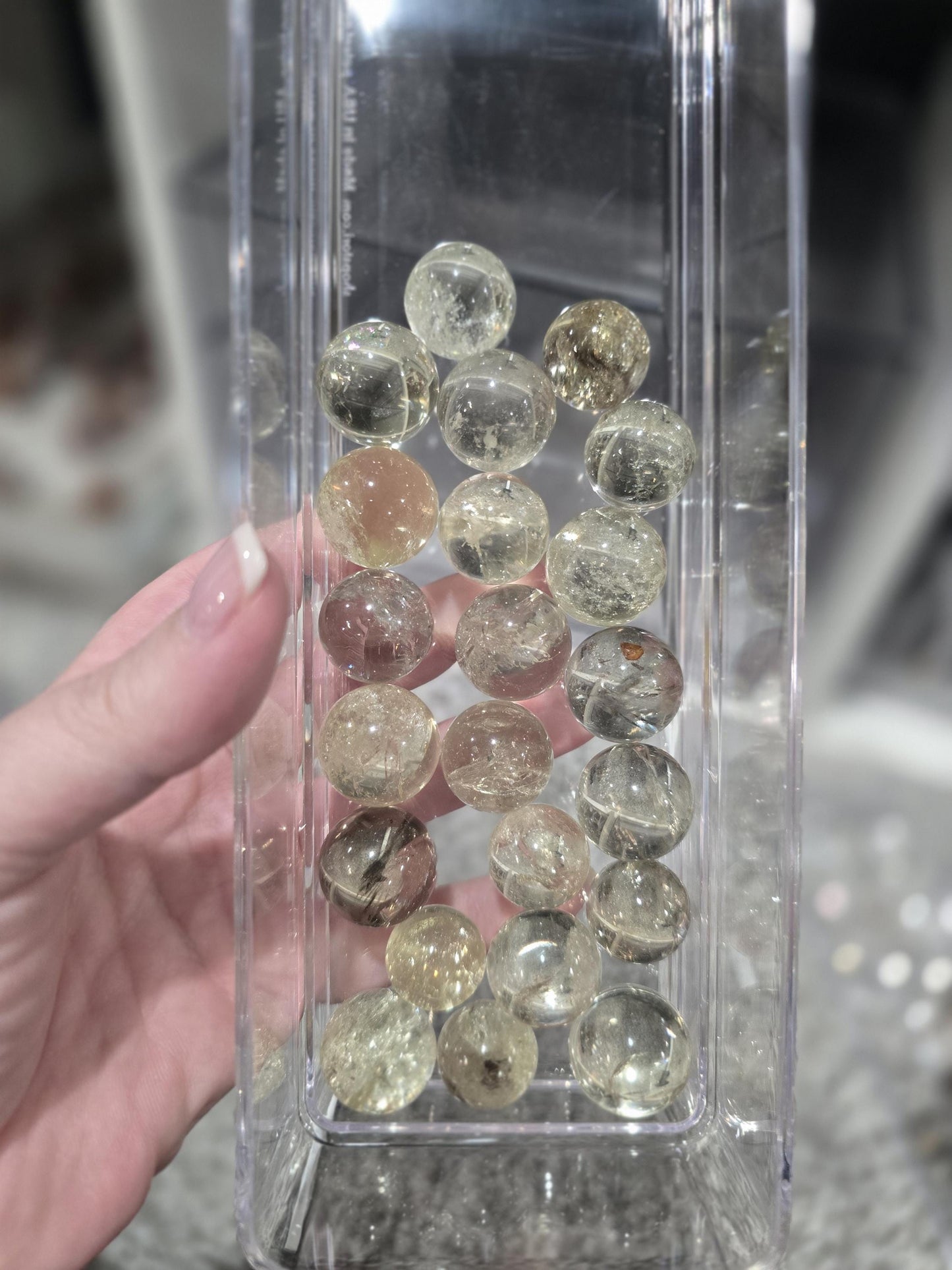 Citrine Sphere | Mini Crystal Pocket Pieces | Around 20MM | Some with Rainbows | Beautiful Yellow Golden Color Balls