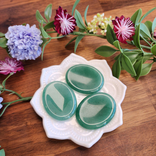 Green Aventurine Crystal Worry Stone: Shamrock Color, Sensory Fidget