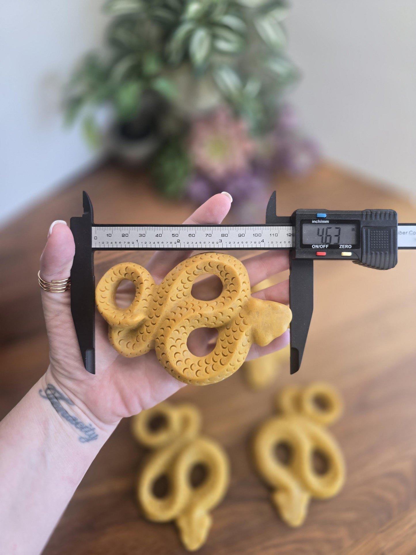 Goldstone Crystal Snake: Yellow Jade Serpent, Reptile Decor