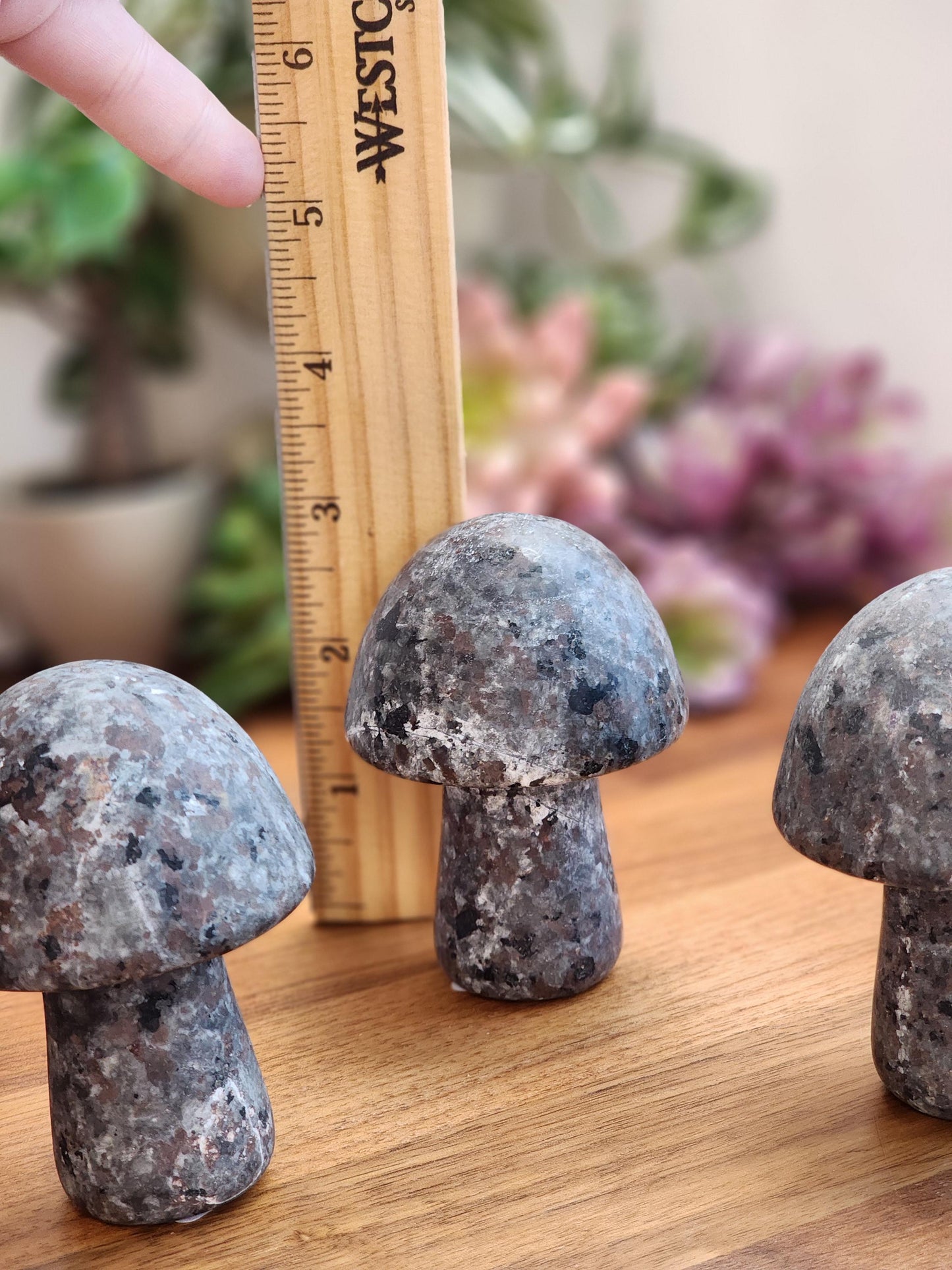 Magical Yooperlite Mushroom Crystal | UV Reactive (Blacklight) Carvings | Cottagecore Home Decor or Spooky Season | Geology Rocks Kids Gifts
