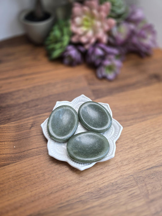 Chunky Green Aventurine Worry Stone: Natural Fidget Toy (1.9")