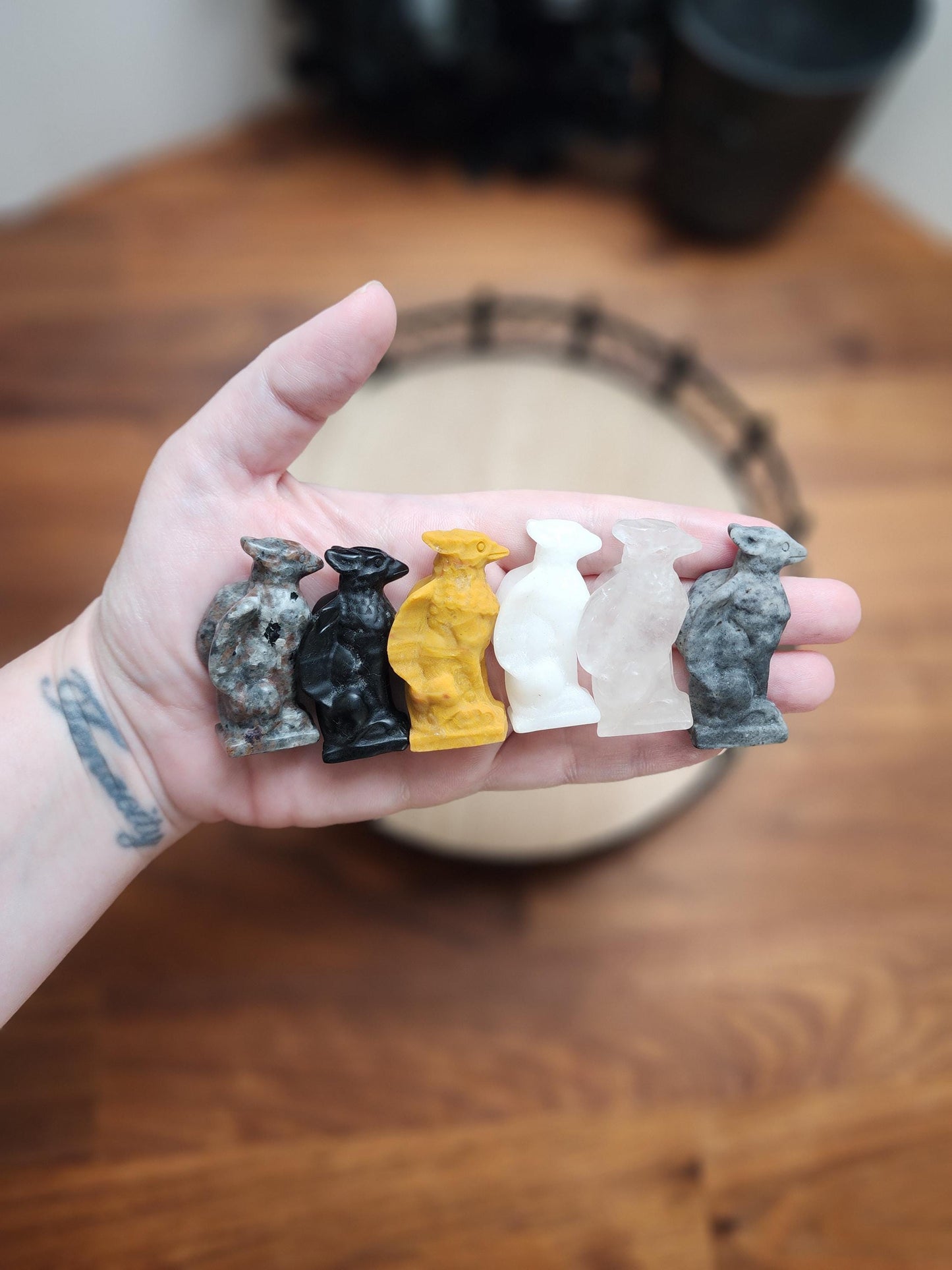 Mini Crystal Griffin | Sodalite, Clear, Larvakite, Aventurine, Obsidian, Goldstone, Purple Fluorite Gargoyles | Griffon Gryphon