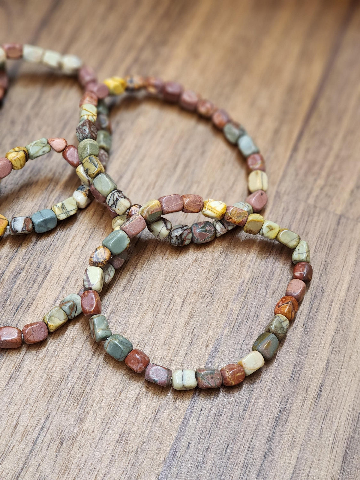 Red Picasso Jasper: Nugget Style Beads 5-8mm | Autumn Leaf Tones | Yellow, Green, Orange and Gray Patterns | Unique Fall Outfit Accessories