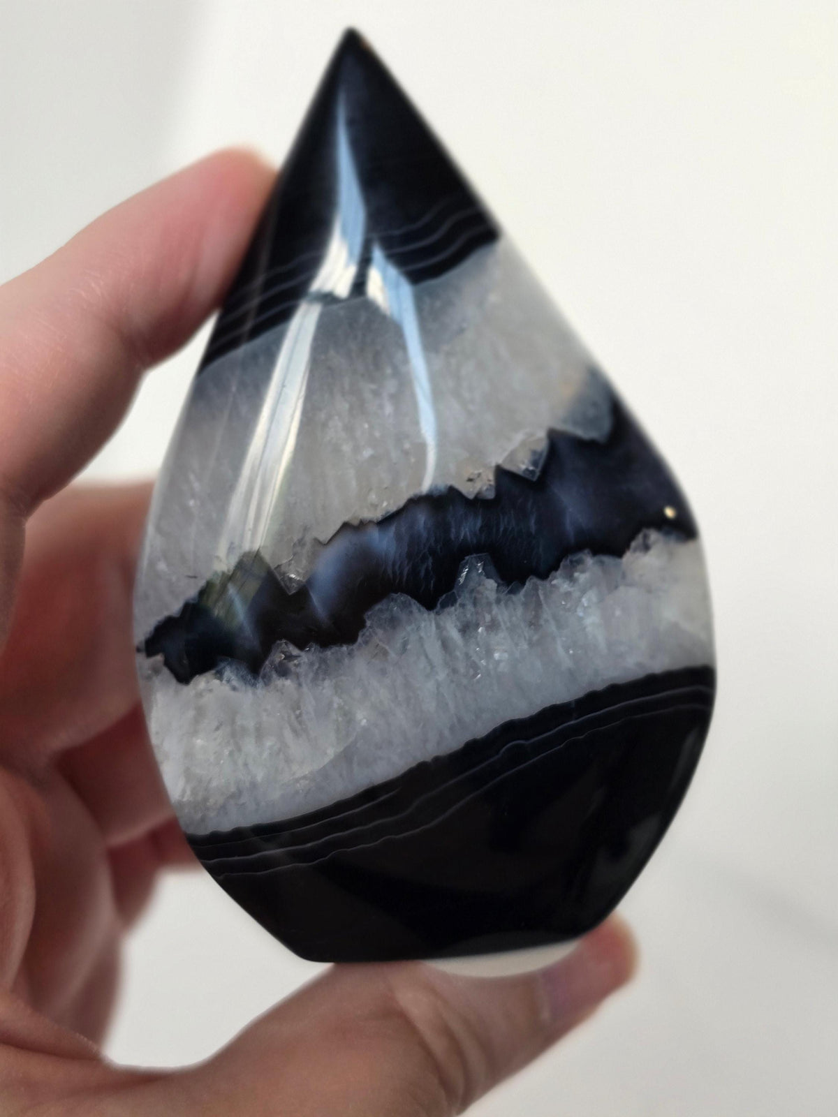 Black Banded Agate Teardrop - G