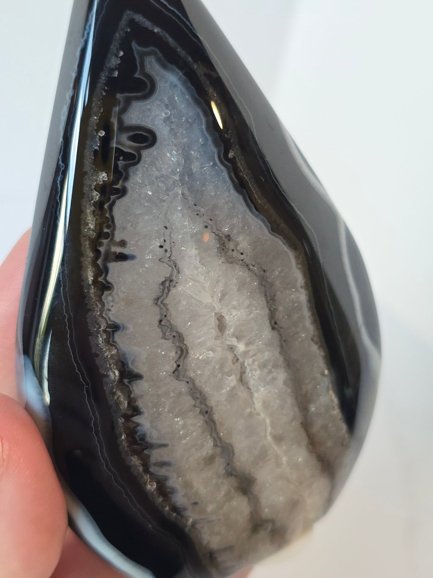 Black Banded Agate Teardrop - B