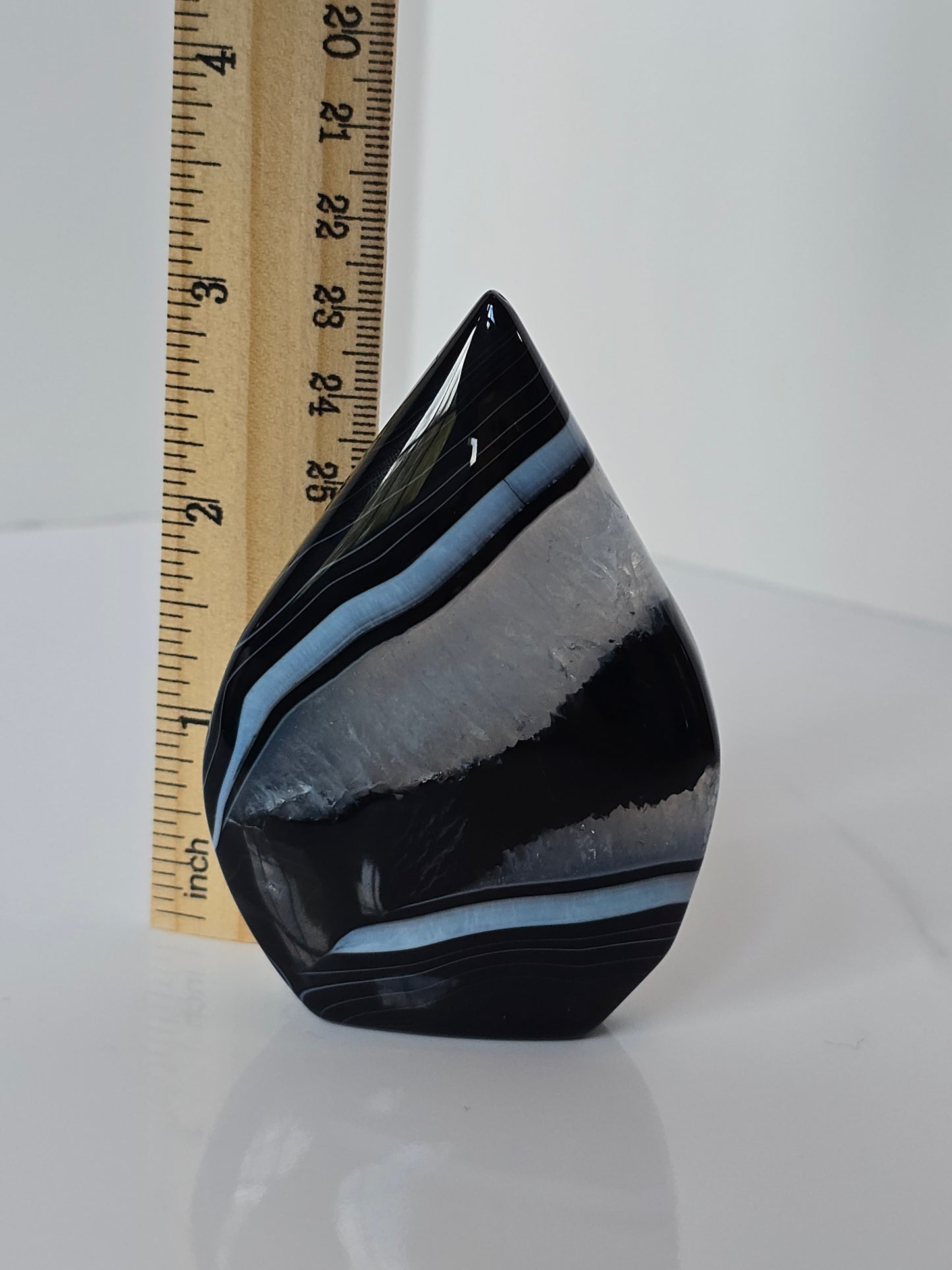 Black Banded Agate Teardrop - F (wobble)