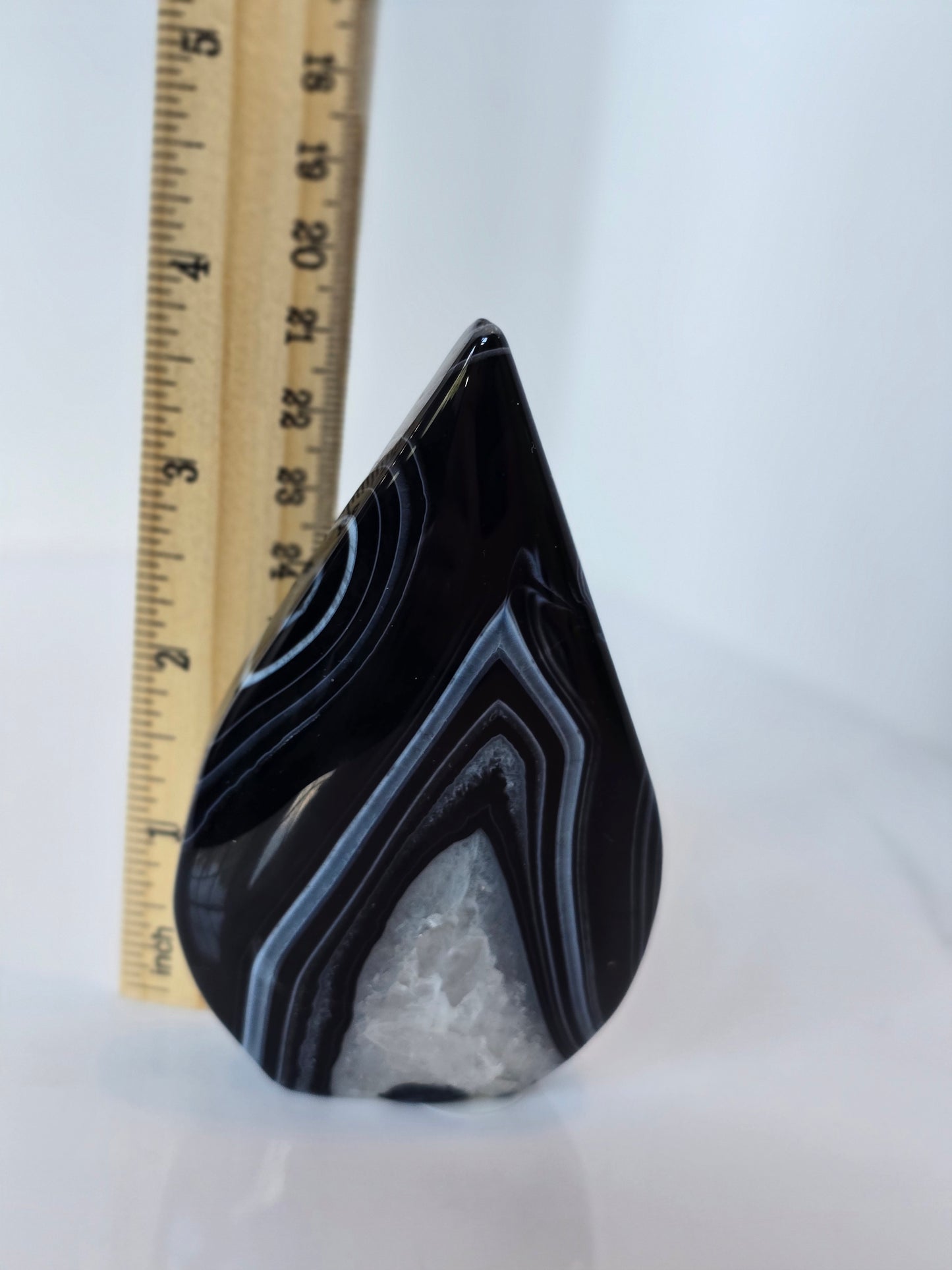 Black Banded Agate Teardrop - C