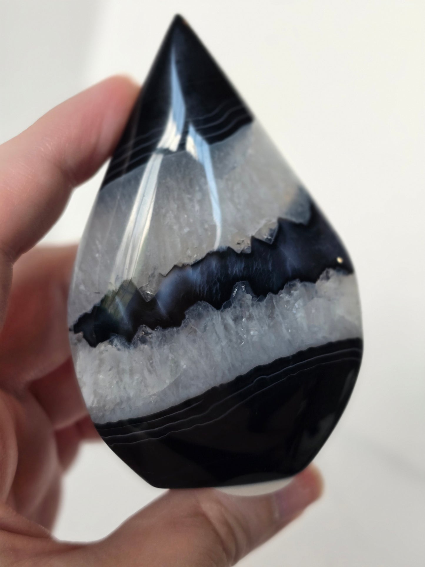 Black Banded Agate Teardrop - G